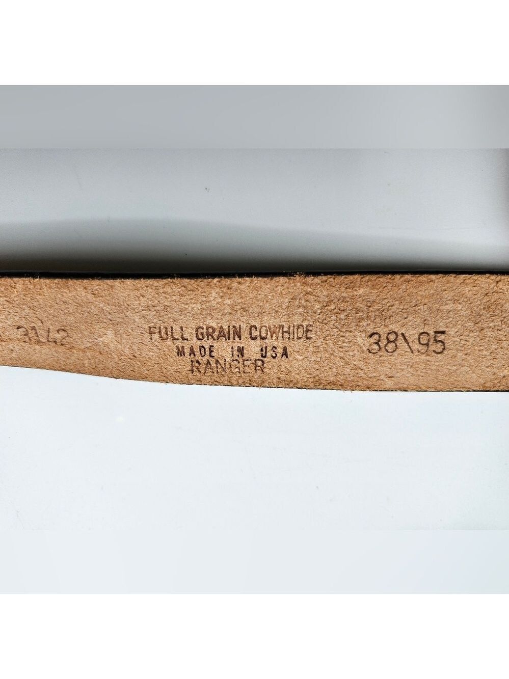 Ranger Brown Leather Belt with Fancy Gold Buckle - Picture 7 of 8